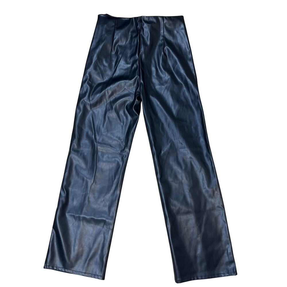 Black Vegan Leather Straight Leg Pants Women’s Medium